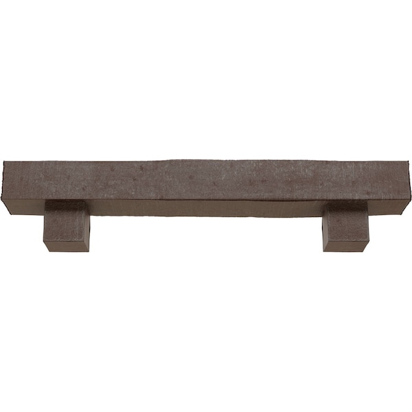 Kit W/ Alamo Corbels, Aged Pecan, 6H  X 8D X 60W Rough Cedar Faux Wood Fireplace ManteL